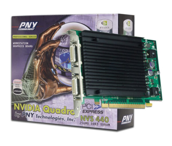PNY NVIDIA QUADRO NVS 440 VCQ440NVS-PCIEX16-PB QUAD VIDEO CARD